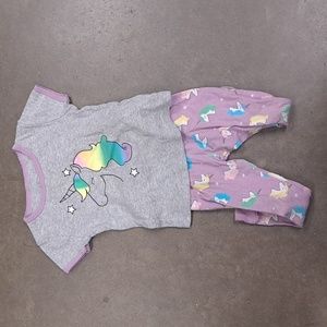 Wonder Nation 3T Unicorn PJ set.